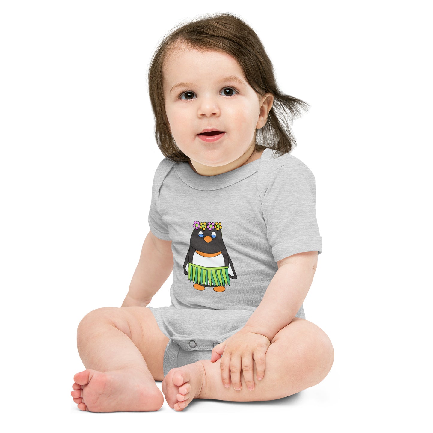 Kailani Hula Penguin baby short sleeve one piece