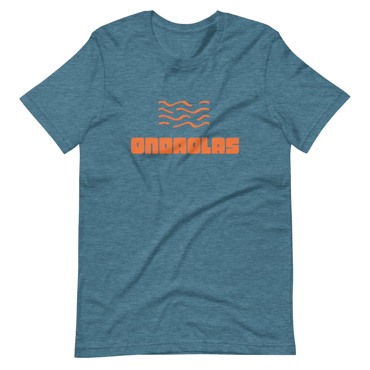 Heather Deep Teal Unisex t-shirt Original Wave in Orange