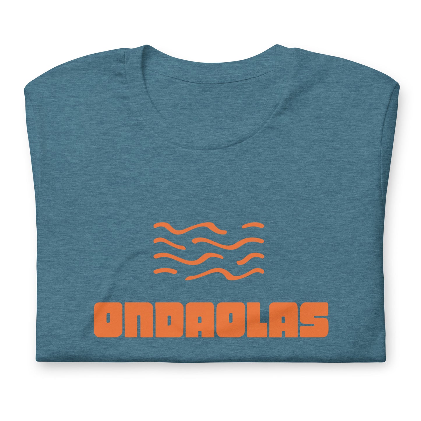 Heather Deep Teal Unisex t-shirt Original Wave in Orange
