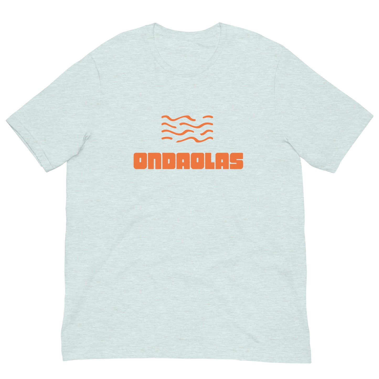 Heather Prism Ice Blue Unisex t-shirt Original Wave in Orange