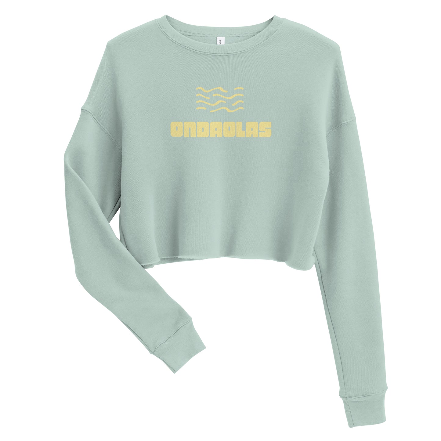 Dusty Blue Crop Sweatshirt - Yellow Wave