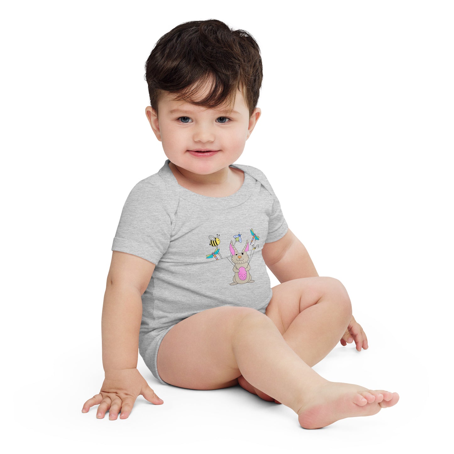 Bunny Balloon Baby short sleeve one piece
